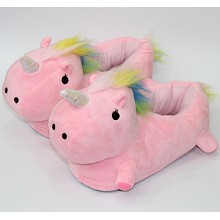 Unicorn plush shoes slippers a pair