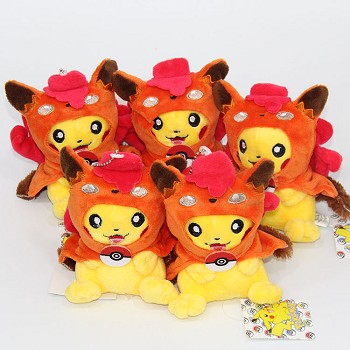 5inches Pokemon pikachu plush dolls set(5pcs a set)