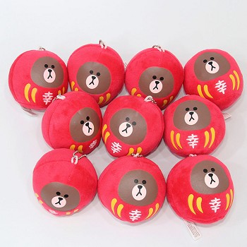 3.6inches Bear Brown plush dolls set(10pcs a set)