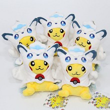 5inches Pokemon pikachu plush dolls set(5pcs a set)