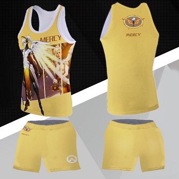 Overwatch Mercy vest+short pants a set