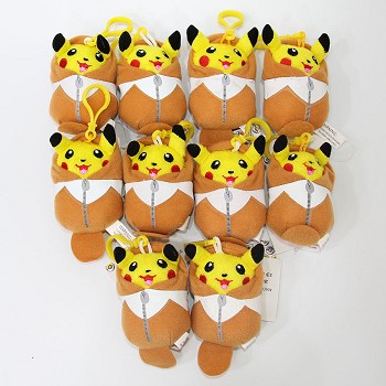 4inches Pokemon pikachu plush dolls set(10pcs a set)