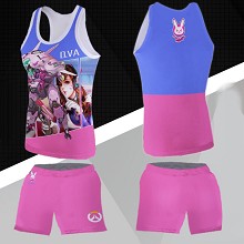 Overwatch D.VA vest+short pants a set