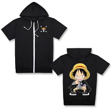 One Piece Luffy short sleeve hoodie