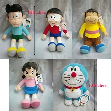14inches Doraemon plush dolls set(5pcs a set)