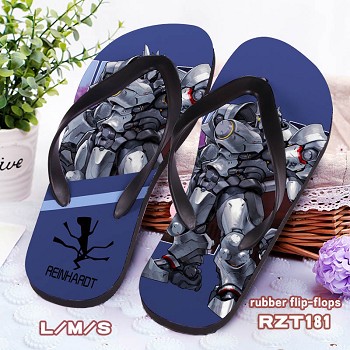 Overwatch Reinharot rubber flip-flops shoes slippers a pair