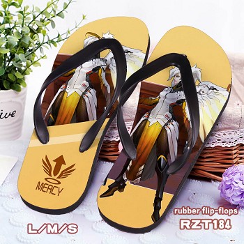 Overwatch Reinharot rubber flip-flops shoes slippers a pair