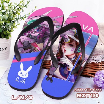 Overwatch D.VA rubber flip-flops shoes slippers a pair