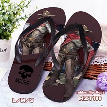 Overwatch Reinharot rubber flip-flops shoes slippe...