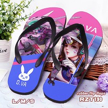 Overwatch D.VA rubber flip-flops shoes slippers a ...