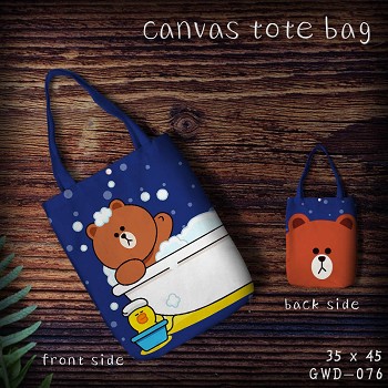 Bear Brown canvas tote bag shopping bag