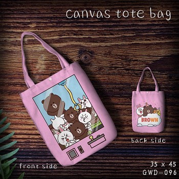 Bear Brown canvas tote bag shopping bag