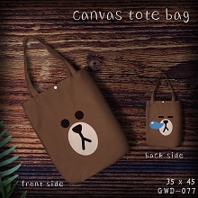Bear Brown canvas tote bag shopping bag