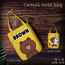 Bear Brown canvas tote bag shopping bag