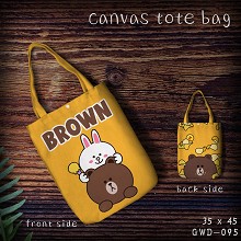 Bear Brown canvas tote bag shopping bag