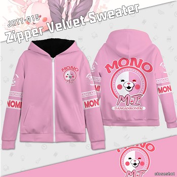 Dangan Ronpa zipper velvet sweater hoodie