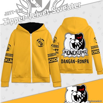 Dangan Ronpa zipper velvet sweater hoodie