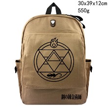 Fullmetal Alchemist canvas backpack bag