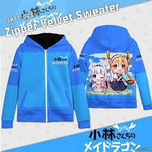 Miss Kobayashi's Dragon Maid zipper velvet sweater...