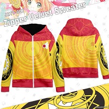 Card Captor Sakura zipper velvet sweater hoodie