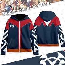 Fairy Tail zipper velvet sweater hoodie