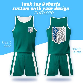 Attack on Titan vest+short pants a set