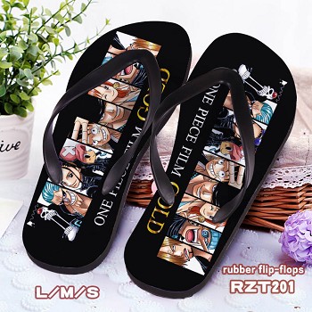 One Piece rubber flip-flops shoes slippers a pair