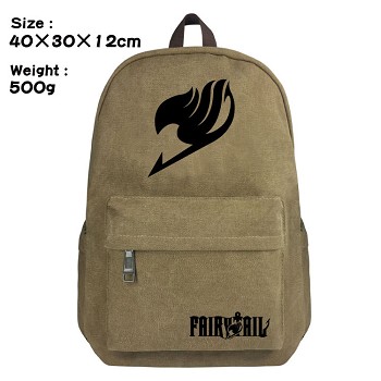 Fairy Tail anime canvas backpack bag