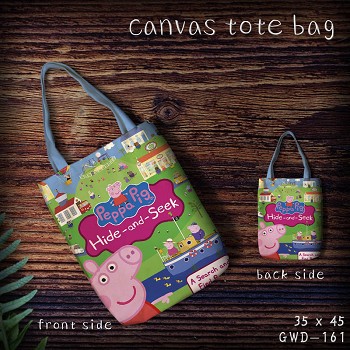 Peppa Pig canvas tote bag shopping bag