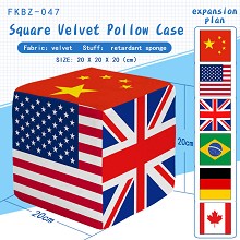  Flag square velvet pillow 