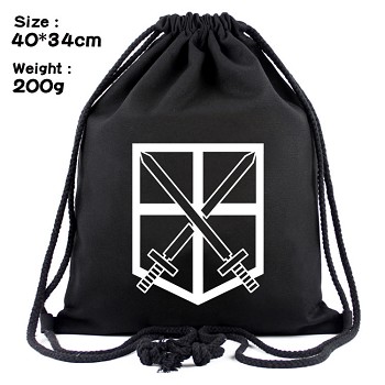 Attack on Titan drawstring backpack bag