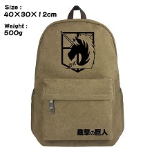 Attack on Titan canvas backpack bag