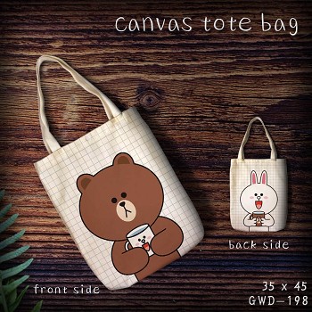 Bear Brown canvas tote bag shopping bag