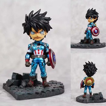 One Piece Luffy cos Captain America figure