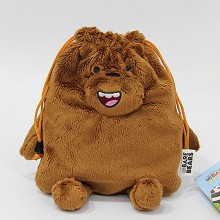 We Bare Bears plush drawstring backpack bag