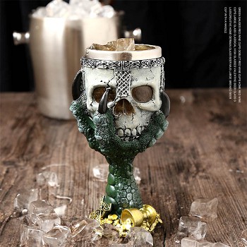 Stainless Steel 3D Skull Skeleton Gothic Goblet Party Glass Cup