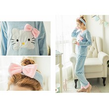 Hello kitty anime flano bpyjama dress hoodie