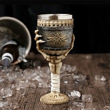 Stainless Steel 3D Skull Skeleton Gothic Goblet Party Glass Cup