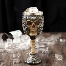 Stainless Steel 3D Skull Skeleton Gothic Goblet Party Glass Cup