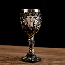 Stainless Steel 3D Skull Skeleton Gothic Goblet Party Glass Cup