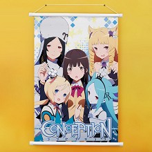 The cartoon anime wall scroll