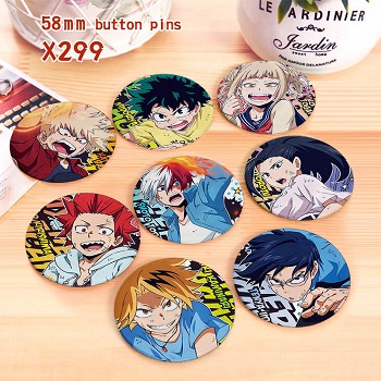 My Hero Academia anime brooches pins set(8pcs a set)