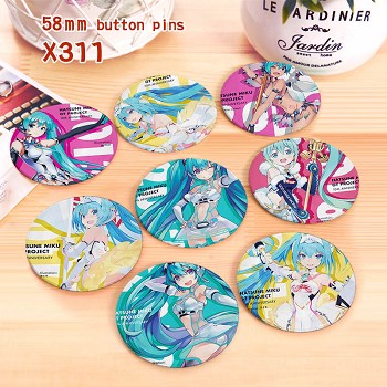 Hatsune Miku anime brooches pins set(8pcs a set)