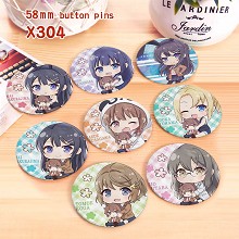 Seishun buta yarou wa bunny anime brooches pins se...