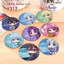 Sword Art Online anime brooches pins set(8pcs a set)