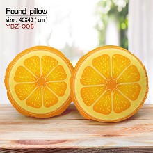 The orange round pillow