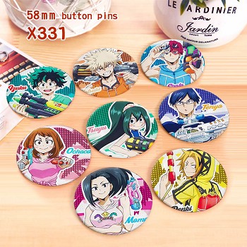 My Hero Academia anime brooches pins set(8pcs a set)