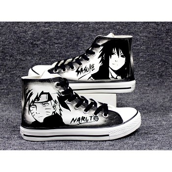  Naruto Uzumaki Naruto+Sasuke anime canvas shoes student plimsolls a pair 