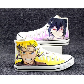 Naruto Uzumaki Naruto+Sasuke anime canvas shoes student plimsolls a pair