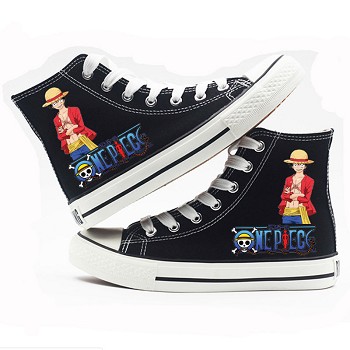 One Piece anime canvas shoes student plimsolls a pair